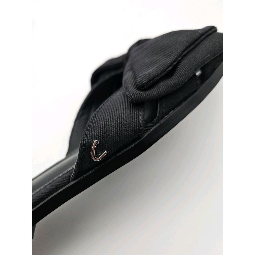 Circus by Sam Edelman Black Bow Slip-On Slide Fabric Sandals sz 6.5 - Picture 4 of 6